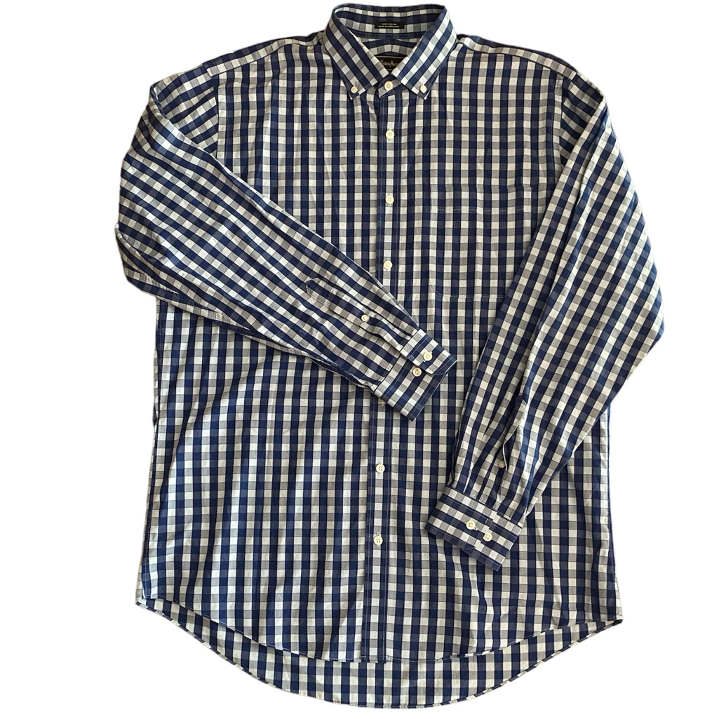 Neiman Marcus Gingham Long Sleeves Dress Shirt Nwot